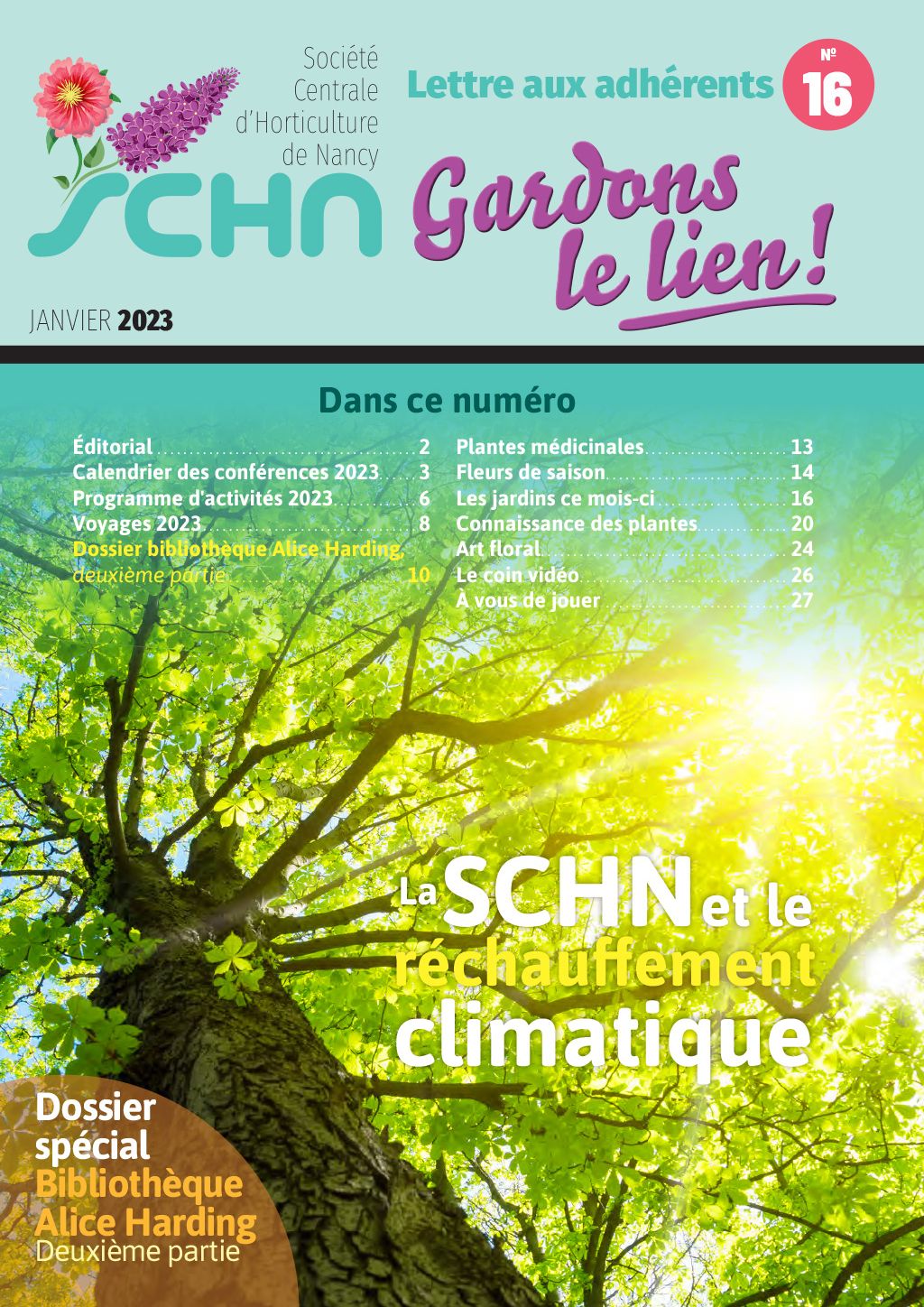 SCHN - Gardons le lien, la Lettre aux adhérents - n° 16