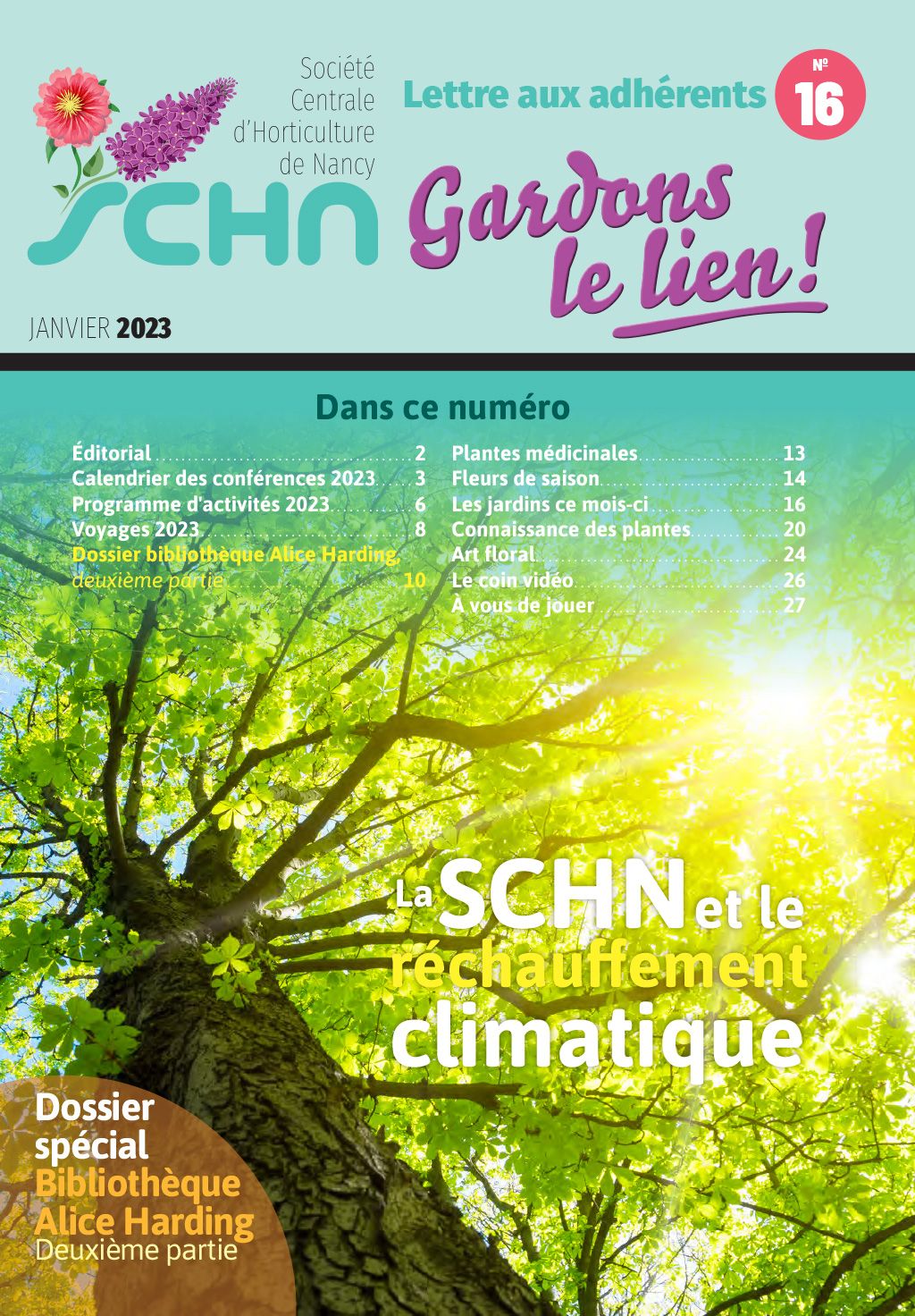 SCHN - Gardons le lien, la Lettre aux adhérents - n° 16